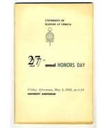 27th Annual Honors Day Program University of Illinois at Urbana 1951 - £21.95 GBP