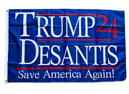 3x5FT Flag 2024 Trump DeSantis Blue President Save America Again Florida Patriot - £7.02 GBP