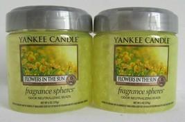 Yankee Candle Fragrance Spheres Odor Beads Lot Set of 2 FLOWERS IN THE SUN - £20.56 GBP