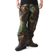 New Italian army woodland camo waterproof over trousers pants nylon camo... - £19.54 GBP