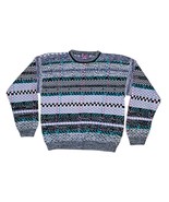 Vintage 90s Concrete Mix Cable Knit Sweater Cosby Style 3D Biggie Men&#39;s ... - $46.66 CAD
