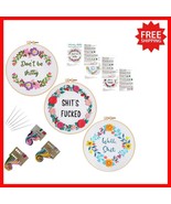 Complete 3-Piece Floral Needlepoint Kits for Adults – Easy Craft Instruc... - $538.81 MXN