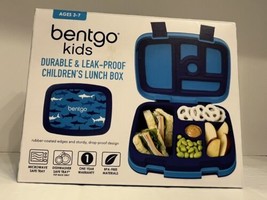 Bentgo Kids Lunch Box Durable Leak-Proof 5 Compartment Lunch Box Sharks NEW - £22.58 GBP