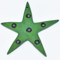 Undugu Society Hand Carved Soapstone Green Star Christmas Tree Holiday Ornament - £11.03 GBP