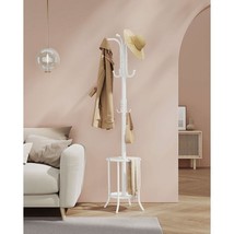 Heavy Duty White Metal Coat Rack with Umbrella Holder - $2,588.64 MXN