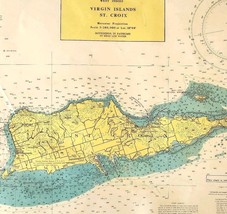 1970s Virgin Islands Placemat Depth Chart Maritime Nautical Signals DWHH16 - $24.99
