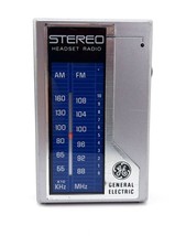 GE GENERAL ELECTRIC 7-1625A Vintage AM/FM Stereo Headset Radio Working - €8,38 EUR