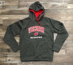 Colosseum Wisconsion Badgers Gray Hoodie Hooded Sweatshirt Mens Size Medium - $19.69