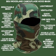 M-81 WOODLAND BDU CAMOUFLAGE COLD WEATHER BALACLAVA GAITER HOOD MASK - $16.62