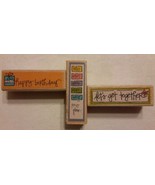 Kollette Hall set of 3 Wood Mounted Rubber Stamps NEW Party Get Together... - $272.22 MXN