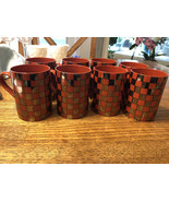 Vintage Fitz and Floyd avante garde set of Four coffee cups pattern Plat... - $65.86 CAD