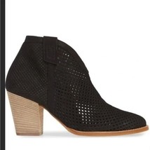 Paul Green Perforated Cougar Black Suede Booties Sportnubuk Size 6 US MSRP $395 - £116.23 GBP