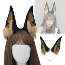 Furry Doberman Dog Ear Headband Animal Anime Cosplay Costume Plush Hair Band - £10.50 GBP