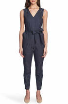 Vince Camuto Sleeveless Faux-Denim Belted Jumpsuit, Size 4 - $79.00