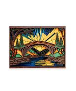 Living Room Wall Art – Rustic Cabin Decor – 3D Layered Wood Landscape  - $110.00
