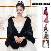 Luxury Faux Fur Shawl Scarves Bridal Fur Shrug Long Wrap Cape Autumn Win... - £18.72 GBP+