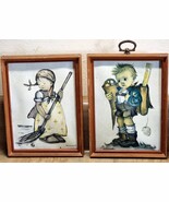 2 Vintage Hummel Prints Boy &amp; Girl Made In W. Germany Framed 4x6 Inch Se... - $11.02 CAD