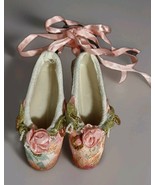 Victorian Style 4.5&quot; Christmas Ornament Fabric Ballet Shoes Slippers Lac... - $182.23 MXN