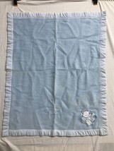 Vintage Cuddle Time Teddy Bear Airplane Baby Comforter Blanket Blue USA 1968 - £33.51 GBP