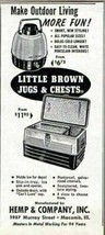 1957 Print Ad Little Brown Jugs &amp; Ice Chests Hemp Co. Macomb,IL - £6.77 GBP