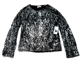 NWT Equipment Abeline in Chrome Sequin Boxy Bell Sleeve Top XS $348 - £40.39 GBP