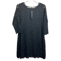 Tiana B Lace Dress Black Size 12 Slip Dress Round Neck Above The Knee Fe... - $64.37