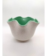 Vtg CC Original USA Art Pottery Splatter Planter Vase Ruffle Edge MCM Te... - £11.72 GBP
