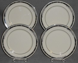 1990s Set (4) Lenox City Chic Pattern Dessert Or B&amp;B Plates Made In Usa - £23.73 GBP