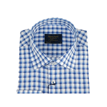Men 100% Cotton Shirt Manschett Quesste Turkey Slim Fit 6012-05 Med Blue Checker image 2