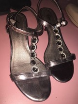 Fioni Night {Women Size 6} Silver Strappy Sandal High Heel Shoe-SHIPS SAME DAY - £30.45 GBP