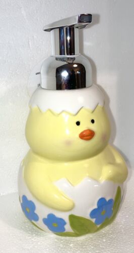 Primary image for Yellow Chick  Hand Soap Dispenser Porcelain holds 15 ounces  Yellow NEW