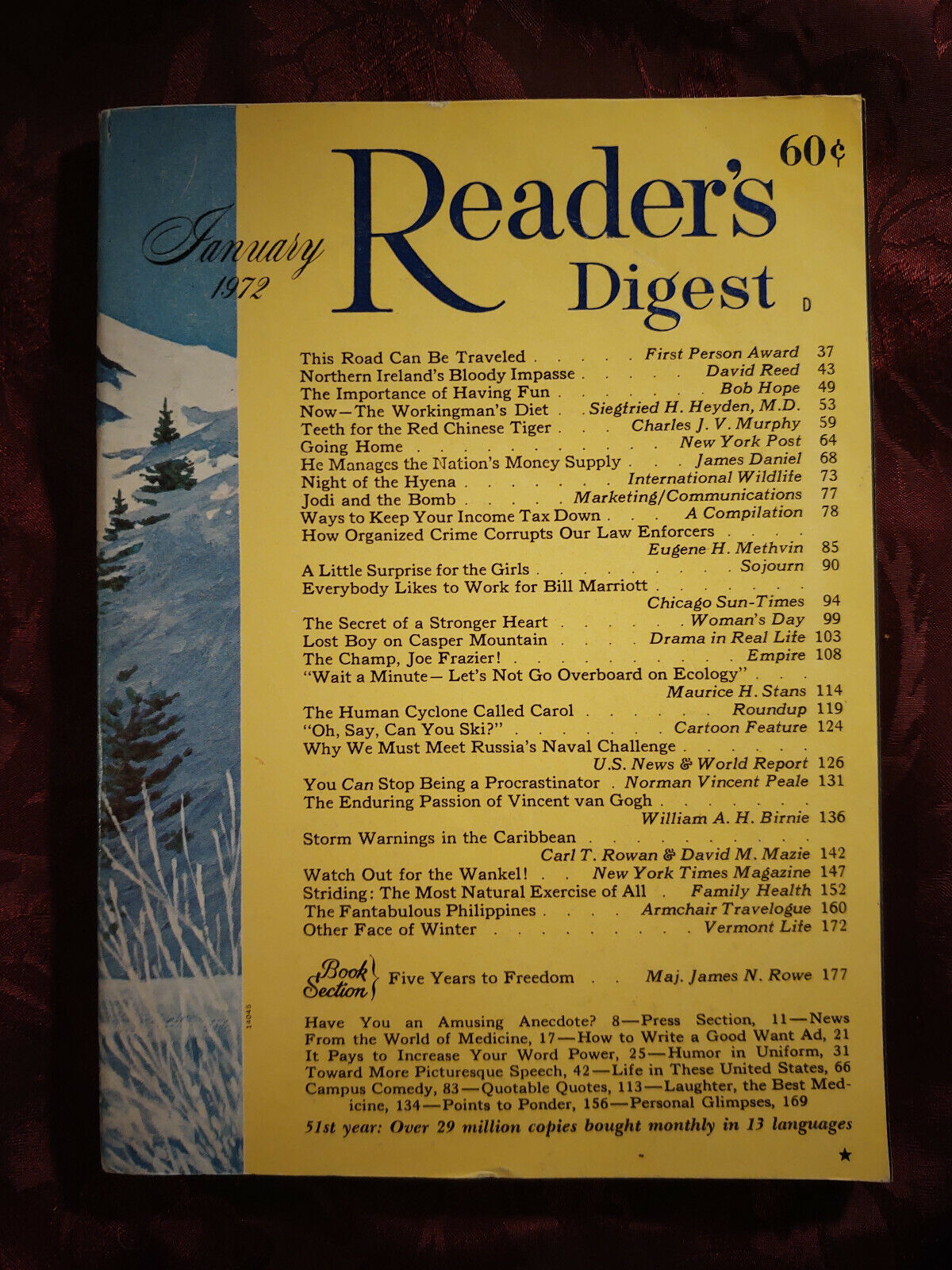 Primary image for Readers Digest January 1972 Ireland Bob Hope Arthur F. Burns Carol Burnett 