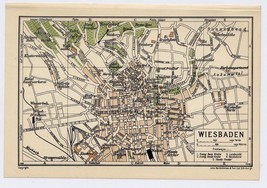 1933 Vintage City Map Of Wiesbaden / Hesse Hessen / Germany - £17.13 GBP