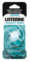 Listerine Ready! Tabs Chewable Mint Tablets, Clean Mint Flavor, 8 ct - £7.82 GBP