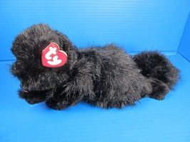 Ty Black Cat Kitten Persian Licorice 1997 Red Bow Stuffed Animal 15&quot; Rea... - $34.22 CAD