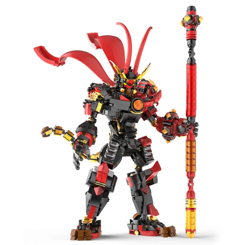 Creativity chinese style monkey king warrior mech model building blocks bricks toys for thumb200