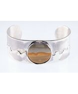 Vintage Sunset Agate Sterling Silver Cuff Bracelet - $4,994.65 MXN