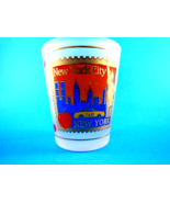 New York City Shot glass Taxi gold embossed stamp Shot Glass Frosted wit... - $6.72 CAD