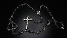 Vintage Clear Bead Silver Rosary - £9.30 GBP