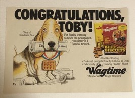 1980s Wagtime Dog Treats Vintage Print Ad pa23 - $7.91