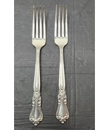 1950&#39;s 2 Silver Plate Wm Rogers Oneida Sectional Valley Rose Dinner Forks - £13.82 GBP