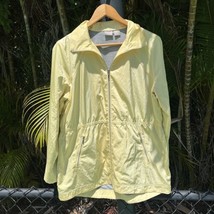 CHICO&#39;S Zenergy Yellow Neema Anorak Jacket UPF Lined Zip Cinched Size 1 = 8 Med - £19.46 GBP