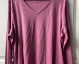 NWT Talbots Long Sleeved T shirt Womens Plus Size 2X Pink V Neck - $17.74