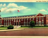 Post Office Building Portland Maine ME Linen Postcard - $3.91