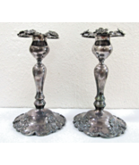 Pair of Middletown Silver Co Art Nouveau Floral Candlesticks - $173.25