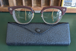 Vintage Bausch &amp; Lomb Safety Glasses (B&amp;L) 22 46 Brown Horn Rimmed w/Case - £158.27 GBP