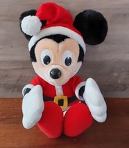 Christmas Mickey Mouse Plush in Santa Suit Stuffed Plush 15&quot; 1988 Playskool - $23.08