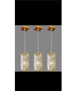 Gold Pendant Modern Mini Crystal Chandelier 3 Pack Light Living Room Din... - $127.39