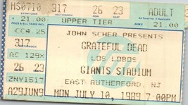 Grateful Dead Concert Ticket Stub Juillet 10 1989 East Rutherford Neuf Jersey - £40.21 GBP