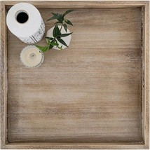 20” Rustic Square Ottoman Tray, Distressed Wood Coffee Table Serving Tra... - $929.12 MXN
